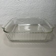 Vintage Pyrex 222-S Clear Glass Ribbed Casserole Baking Dish 8” x 8” x 2” picture