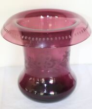 VINTAGE AMETHYST PAIRPOINT (GUNDERSON ERA?) ENGRAVED VASE WITH ROLLED RIM picture