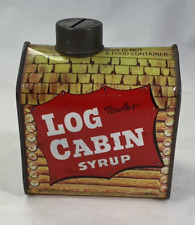 Vintage Towle's Log Cabin Syrup Tin Coin Bank Advertising 3.5