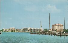 A View Across Lake Worth Palm Beach Towers Florida Chrome Vintage Post Card picture