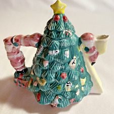 Vintage Tea Nee Christmas Tree Mini Teapot With Lid 1995 picture