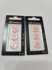 VTG Dill Button Bundle 2Pks Of 3 Glossy Pink Round 2 Hole 9/16