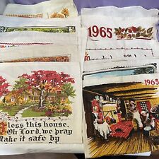 8 VTG MCM Flour Sack Towel Calendars years 64,65,65,67,67,67,72,83 All Different picture