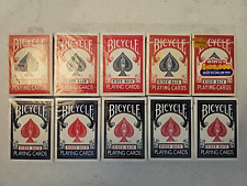 Lot of 10 USPCC Cincinnati Ohio Bicycle Rider Back Blue Seal NEW Decks red/blue picture