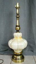 Vintage Table Lamp Hollywood Regency Mid Century 28in tall ivory glass globe picture