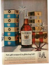 1956 Hiram Walker IMPERIAL Whiskey Vintage Print Ad fancy holiday Christmas box picture