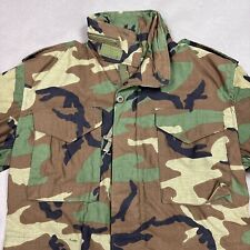 Vintage Alpha Industries Field Coat Men Small Green Cold Weather Camo Woodland picture