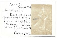 Cowboy At Ghost Town Arrow Colorado, Antique RPPC Photo Postcard picture