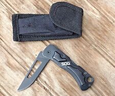 SOG Black Centi II Mid Lock Drop Point Blade Pocket Knife With Nylon Belt Pouch picture