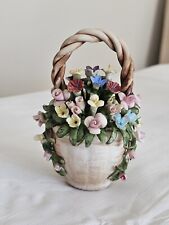 Vintage Italian Capidomonte Flower Basket  picture