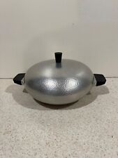 Vintage Club Aluminum Hammered Roaster Pot w/Lid Dutch Oven 2 Quart Saucer-Shape picture