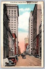 Toronto ON Looking East on King Street Vintage Postcard View Posted 1930 picture