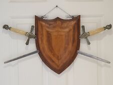 1800's Wood Shield w/Crossed Swords US Military Non Commisioned Officers Swords picture