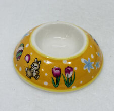 Vintage Ceramic Boiled Egg Cup Server Easter Bunny Floral Art Design Decor 27 picture