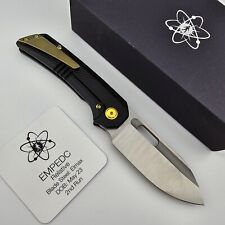 EMP EDC Relative Folding Knife #37 Elmax Blade Textured Handles Bronze Hardware picture