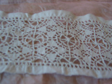 Antique/1890-1920 NOS Handmade RETICELLA LACE Wide INSERTION White Linen YARDAGE picture