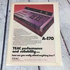 Vintage 1975 Print Ad TEAC A-170 Cassette Deck Magazine Advertisement Ephemera picture