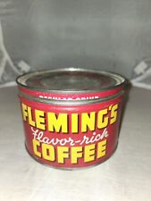 vintage Fleming's Coffee 1 lb keywind tin can Certified Brands Kansas City MO picture