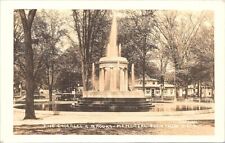 Marshall Michigan RPPC Charles E. Brooks Memorial Fountain Park Scene 1930s picture