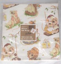 Vintage Buzza Gift Wrap Cute Country Mice 2 Full Sheets By Gibson 1980s New  picture