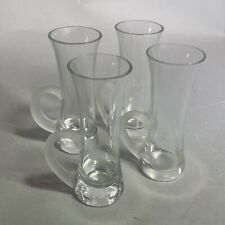 Vintage 3 Oz Tequila Drink Shot Glasses With Frosted Glass Handles, Set Of 4 picture