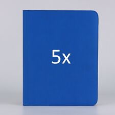 5x, 3x3 Pocket Top Loader Card Folder - Blue Leather CLEAR Pockets Aus Stock picture
