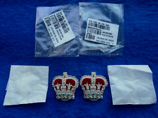 NEW PAIR ERII BRITISH HOUSEHOLD DIVISION MAJORS, EMBROIDERED BULLION RANK CROWNS picture