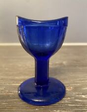 Vintage 1970's Cobalt Blue Glass Eye Cup Eye Wash 8 Paneled Design Optical  picture