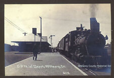 REAL PHOTO MCHENRY ILLINOIS RAILROAD DEPOT TRAIN STATION POSTCARD COPY picture