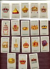 1938 GODFREY PHILLIPS CIGARETTES FAMOUS CROWNS 18 TOBACCO CARD LOT picture