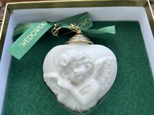 Wedgwood England 1759 Matte 3D Heart Angel Cherub Ornament Original Ribbon & Box picture