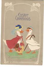 Postcard Easter Greetings Ducks Fancy Easter Clothes 1909 picture