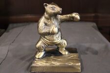 bronze vintage USA made stock market Bull & Bear book ends rare sculpture picture