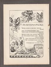 1897 AN AFTERNOON CALL Mag. Page POEM & ARTWORK~Elves/Fairies~E BLOMFIELD~Bowley picture