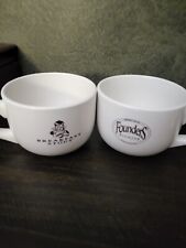 TWO 2 Founders Brewing Breakfast Stout - Oversized Ceramic Coffee Beer Mug  picture