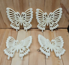 Vintage 1981 Set Of 4 Hoda Butterfly Wall Hangings White Plastic USA decor picture