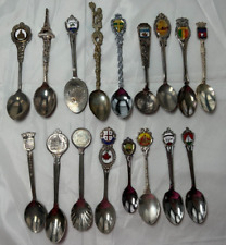 Vintage Lot of 17 Souvenir Spoons International London Wales Monaco Bahamas Misc picture