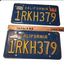 California License   VINTAGE  CLASSIC     Plate  Blue Pair SET bent picture