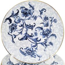 5 Antique Royal Worcester Blue Floral Chintz Plates Made for J.E. Caldwell & Co. picture