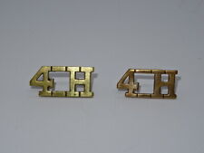 GENUINE PAIR OF 4H 4TH (QUEENS OWN) HUSSARS BRASS SHOULDER TITLES BADGES picture