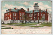 Postcard Vintage 1906 High School in Streator, IL. picture