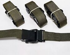 US GI Military Green Nylon Cargo Tie Down Adjustable Strap Metal Buckle 4 STRAPS picture