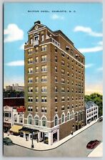 Mayfair Hotel Charlotte North Carolina Birds Eye View Old Cars Vintage Postcard picture