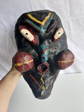 VTG MCM Papier-mâché ART CLASS Handmade Mask Weird Voodoo Paper Mache 17” x 10” picture