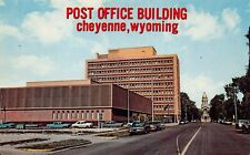 Cheyenne WY Wyoming Post Office Capitol Ave Main Street View 1950s Postcard L3 picture