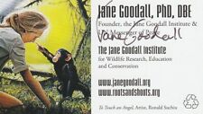LEGENDARY JANE GOODALL SIGNED BUSINESS CARD CHIMPANZEE EXPERT picture