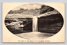 Baldwin Kansas Hole In Rock Scenic Natural Landmark Waterfall BW UNP Postcard picture
