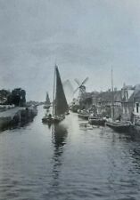1908 Holland Friesland Leeuwarden Dokkumer Canal Harlingen illustrated picture