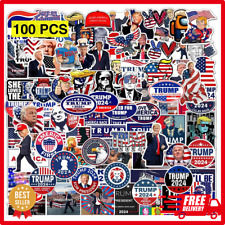 100 Pack Donald Trump 2024 Stickers American Support Sticker USA Flag Decal NEW* picture