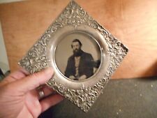 fancy antique sterling frame with over-sized tintype photograph picture